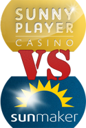 Sunnyplayer vs. Sunmaker - Die Logos beider Casinos