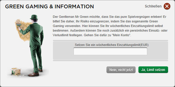 Pop-Up Green Gaming & Information bei Mr. Green